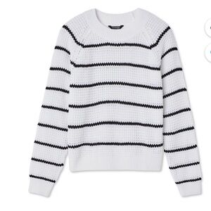 Goodfellow & Co White and Black Striped Sweater